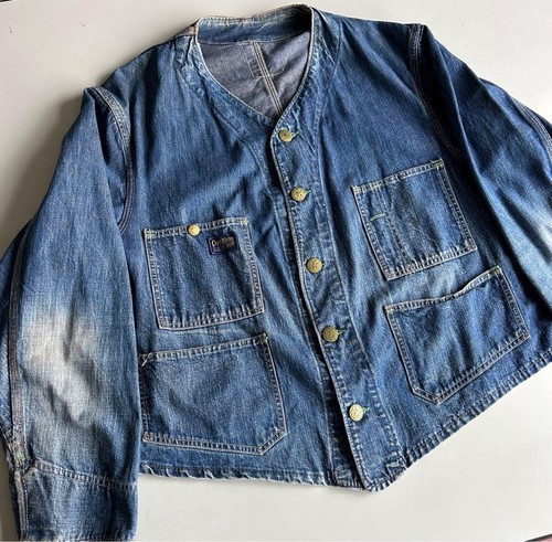 OshKosh B'gosh, Vintage 1950's Oshkosh Denim Engineer Jacket Size XL Indigo