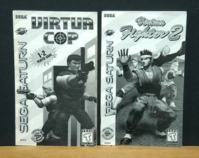VIRTUA COP & VIRTUA FIGHTER 2 DISCS & MANUALS ONLY (SEGA SATURN) Tested NTSC-U/C