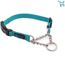 Stainless Steel Chain Martingale Collar X-Small Teal Dog Rescue Support