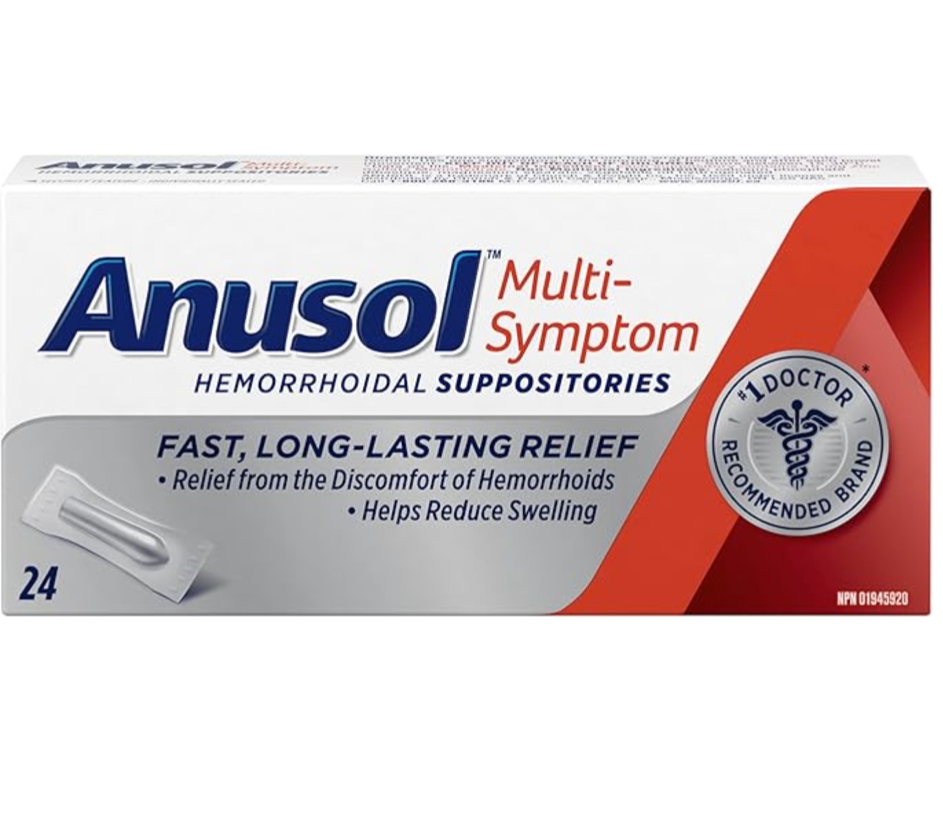 Sepositories Tablet Red Anusol Multi-Symptom Hemorrhoidal Suppositories (24 Count) - FROM ...