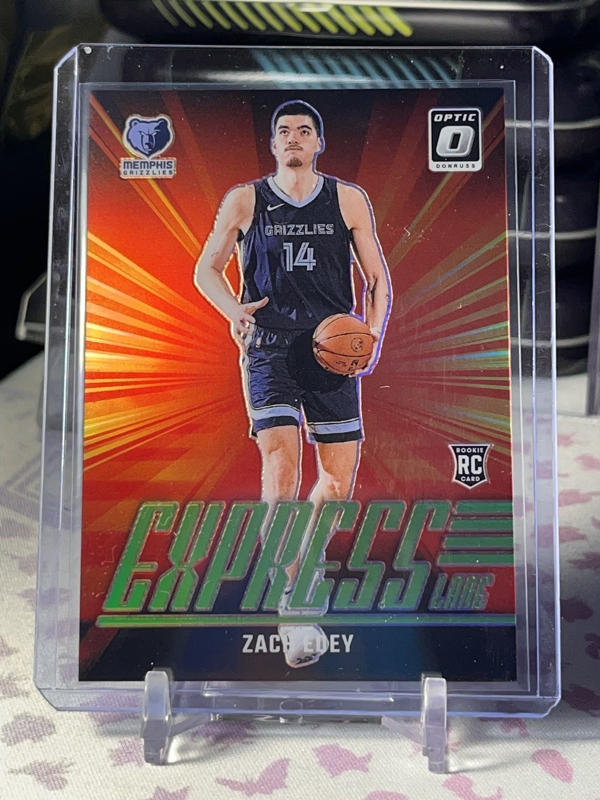 2024-25 Optic Basketball Zach Edey Rookie Express Lane Green /199 GRIZZLIES RC