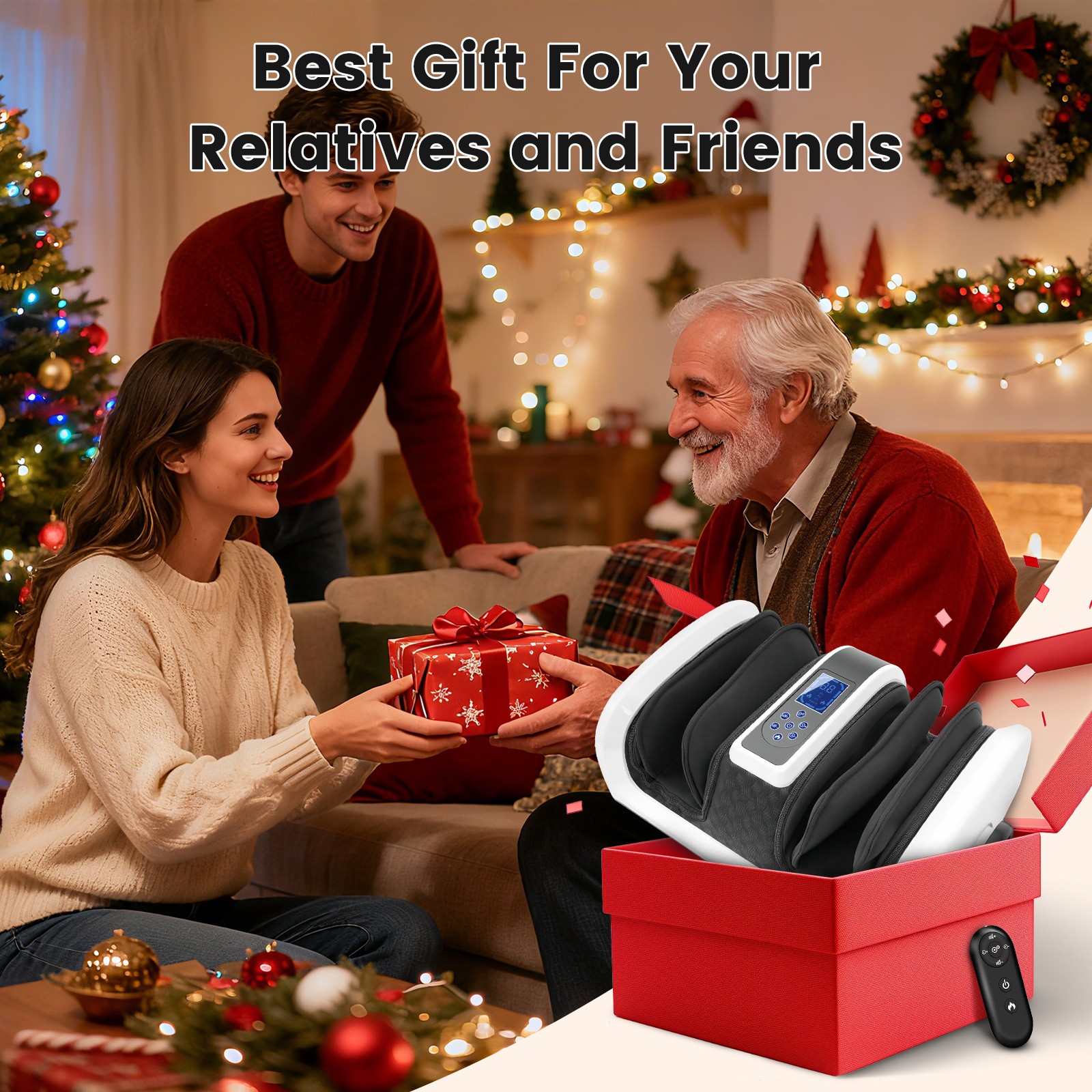 Shiatsu Foot Massager Machine W/ Heat Vibrate Deep Kneading for Plantar Fasciiti