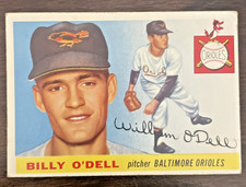 1955 TOPPS #57 BILLY O'DELL ROOKIE CARD - BALTIMORE ORIOLES . rookie card picture
