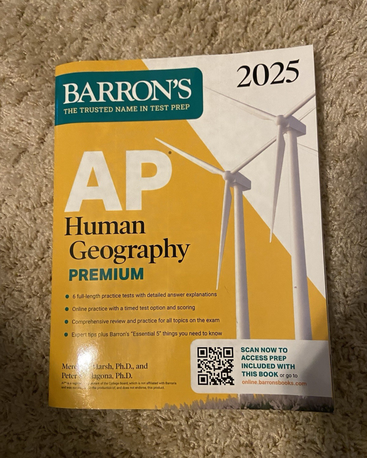 Barron’s AP Human Geography Premium 2025 Study Guide Book by Marsh & Alagona