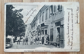 CARTOLINA ISTRIA ITALIANA POLA "VIA VETERANI" PRIMO NOVECENTO VIAGGIATA