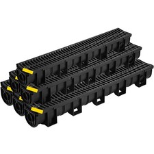 Trench Drain System, Channel Drain with Plast...