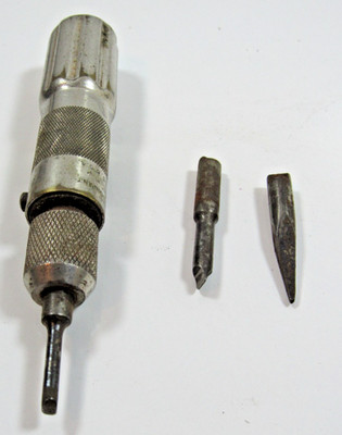 VINTAGE GOODELL PRATT USA NO.231 POCKET FLATHEAD SCREWDRIVER BIT HOLDER SET #A20