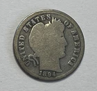 1894-P Barber Dime - Better Date 10C; Y072