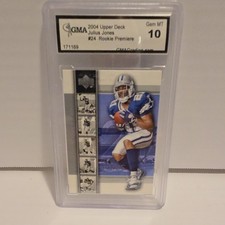 Upper Deck 2004 Julius Jones #24 Rookie Premiere Dallas Cowboys GMA 10 Card. rookie card picture