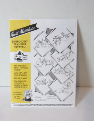 Vintage Aunt Martha's Embroidery Iron Transfer Pattern- #3964- Fruit- New(156BT)