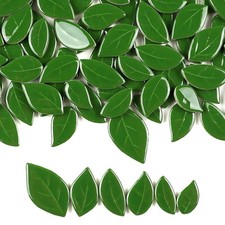 200g/7oz Colorful Leaves Ceramic Mosaic Tiles, DIY Creative Leaf Mosaic Tiles...