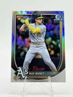 Max Muncy 2025 Bowman Chrome #90 RC Red Rookie Refractor Athletics  Q258