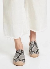 Tory Burch Max Snake Embossed Espadrilles Slides Mules Women s 10M