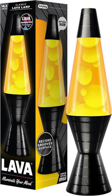   Lamp - 14.5'' Vinyl Record Grooved Base - the Original Motion Light - Yellow W