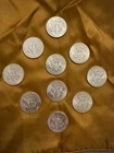 10 Kennedy Half Dollars - 1964-90% Siiver