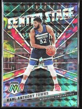 2020-21 Panini Mosaic Karl-Anthony Towns Center Stage Prizm #27 Timberwolves