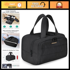 Lightweight Travel Toiletry Bag - Large Wide-Open Cosmetic Organizer for Women,