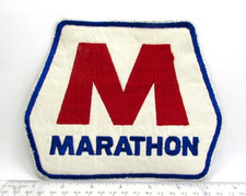 Vintage Marathon Oil Gasoline Station Large Back Patch Findlay Ohio Petroleum