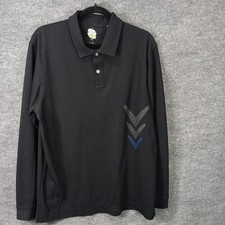 Callaway X Series Long Sleeve Polo Black Collared Shirt Golf Top Golfer Pullover