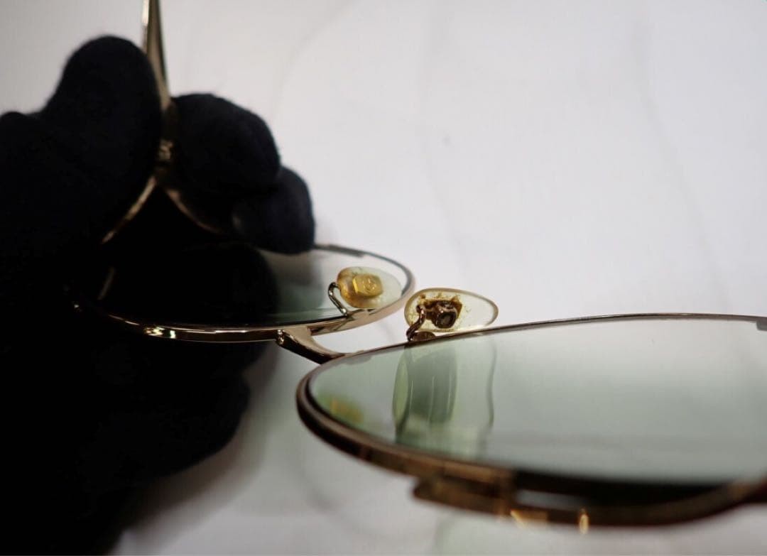 GUCCI Sunglasses GG0225S 003 Green Gold Round Oversized Metal Men Women Auth thumbnail 8