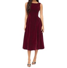 Red Velvet Dress XS Open Back Bow Sleeveless Performance Costume Ballet Recital