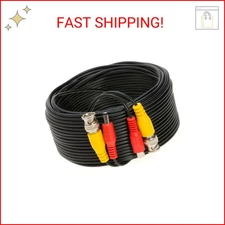 Cables Direct Online 50FT Black Premade BNC Video Power Cable Extension Wire for