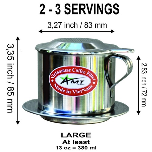 13 OZ Vietnamese Coffee Maker Coffee Filter, 2-3 Servings Phin, Screw Down Co... - Picture 5 of 9