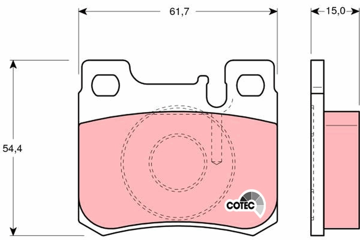 Rear TRW-OE GDB1130 Brake Pad Set, disc brake for MERCEDES-BENZ