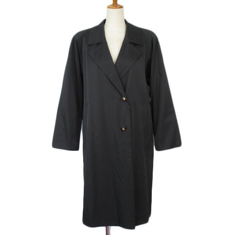 Sanyo Womens Black Wool-Lined Chesterfield Coat Size 7 Classic AR Style