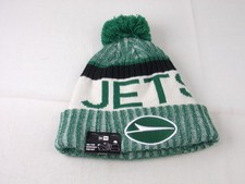 New York Jets NFL New Era Beanie Hat Adult Pom Cuffed Knit Embroidered Logo