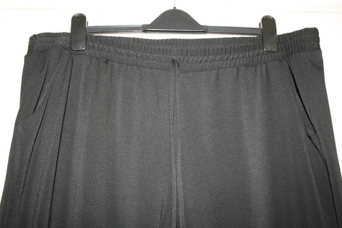 SIZE 20 BLACK STRETCHY TAPERED LEG TROUSERS WITH ELASTIC WAIST 28" LEG - Picture 2 of 5