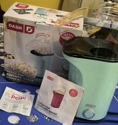 Dash Fresh Pop Hot Air Popcorn Maker 1400W Aqua Mint Green CIB DAPP150V2