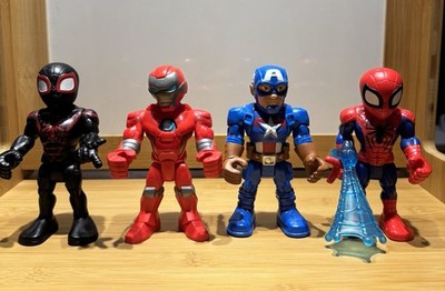 Playskool Marvel Mighty Heroes Spider-Man, Captain America, Iron Man, Spin