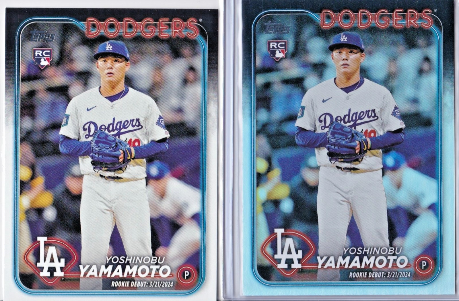 2024 Topps Update - Rookie Debut Yoshinobu Yamamoto #US149 Rainbow & Base WS MVP