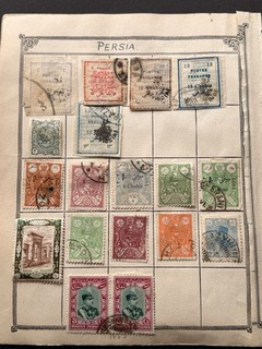 Middle East Stamps On 5 Pages High Value Overprints And Perfins postmarks