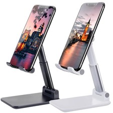 Cell Phone Stand, Adjustable Angle Height Phone Stand for Desk, Fully Foldable
