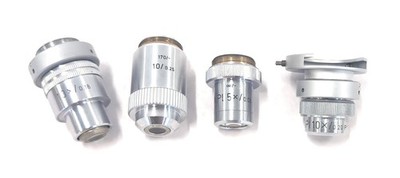 Lot of 4 Leitz Wetzlar Microscope Objective Lens RMS Threading 10x 5x NPL