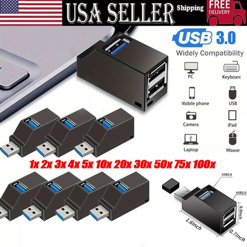 USB3.0 Hub 3Ports Mini Splitter High Speed Data Transfer For PC Laptop wholesale