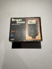 Braun 2000 34 VC Black AC Powered Vintage Flash West Germany Working With Box