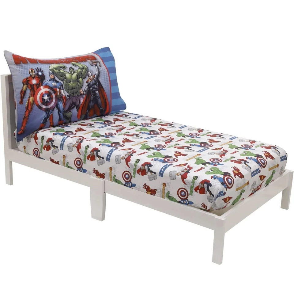 Marvel Avengers супергерои 2 изделия двойной лист комплект: плоский и резинке новый EUC - Изображение 2 из 4