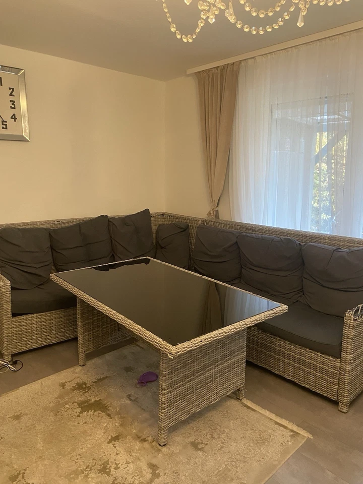 Bukatchi Gartenmöbel Lounge mit Tisch – Rattanoptik