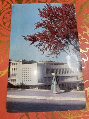 Vietnam Da Lat Market Springtime Postcard Unused w/ Stamps Viet-Nam Cong-Hoa