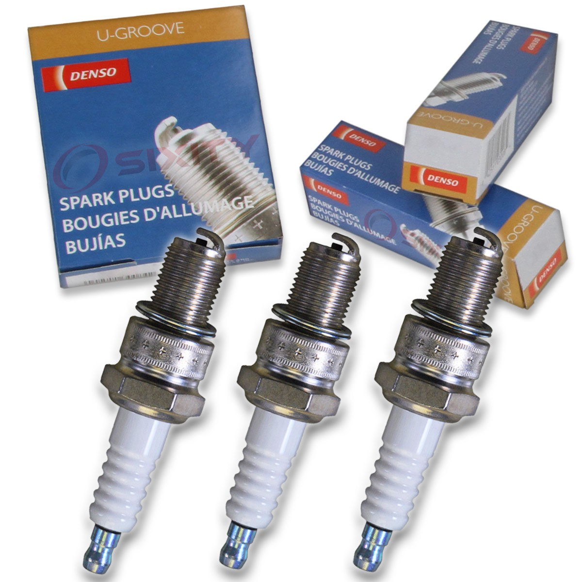 3 pc Denso Standard U-Groove Spark Plug for Suzuki GT550 1975-1977 Tune Up bz
