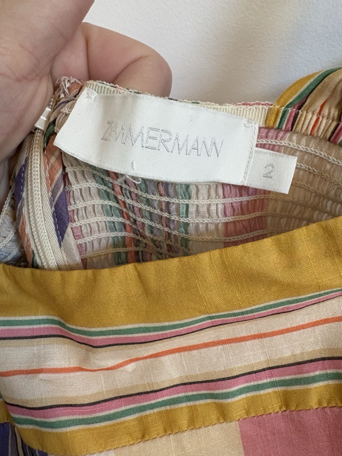 zimmermann Dress Size 2 / AU 12 / US 8 Mae Tie Shoulder Sundress Midi Stripe