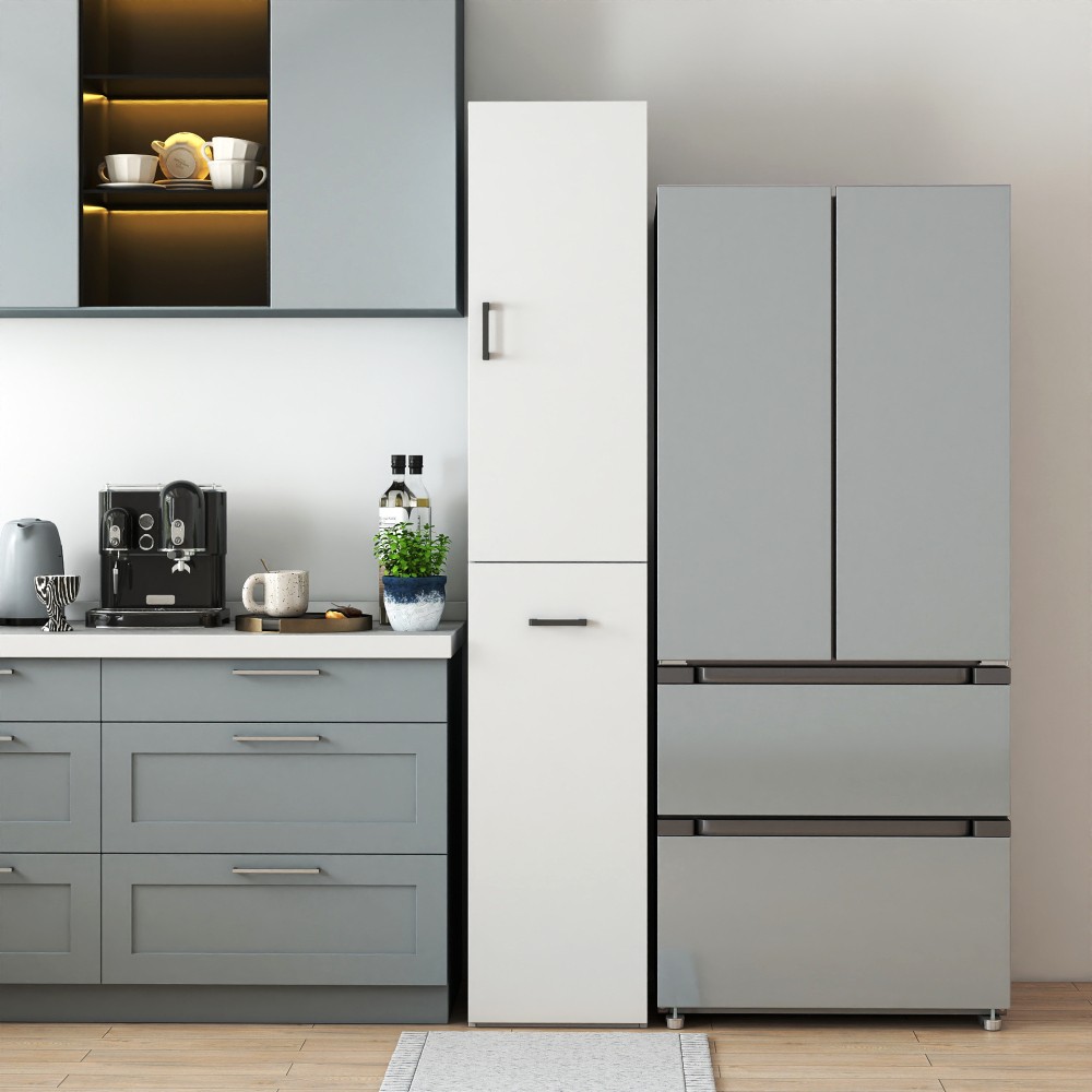 Kitchen Pantry Tall Cabinet,Freestanding Cabinet and 3 Tier multi-functional