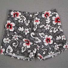 Birdwell Beach Britches Mens Board Shorts Gray Hibiscus Floral Made in USA 33
