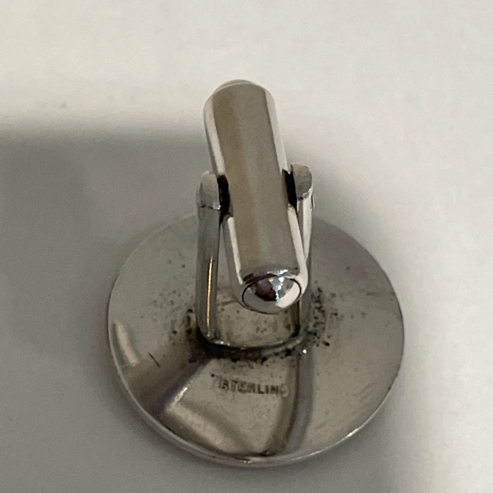 Juego de gemelos y clips de corbata de plata esterlina Marvel vintage grabados en los años 60 MCM Foto 4 de 4