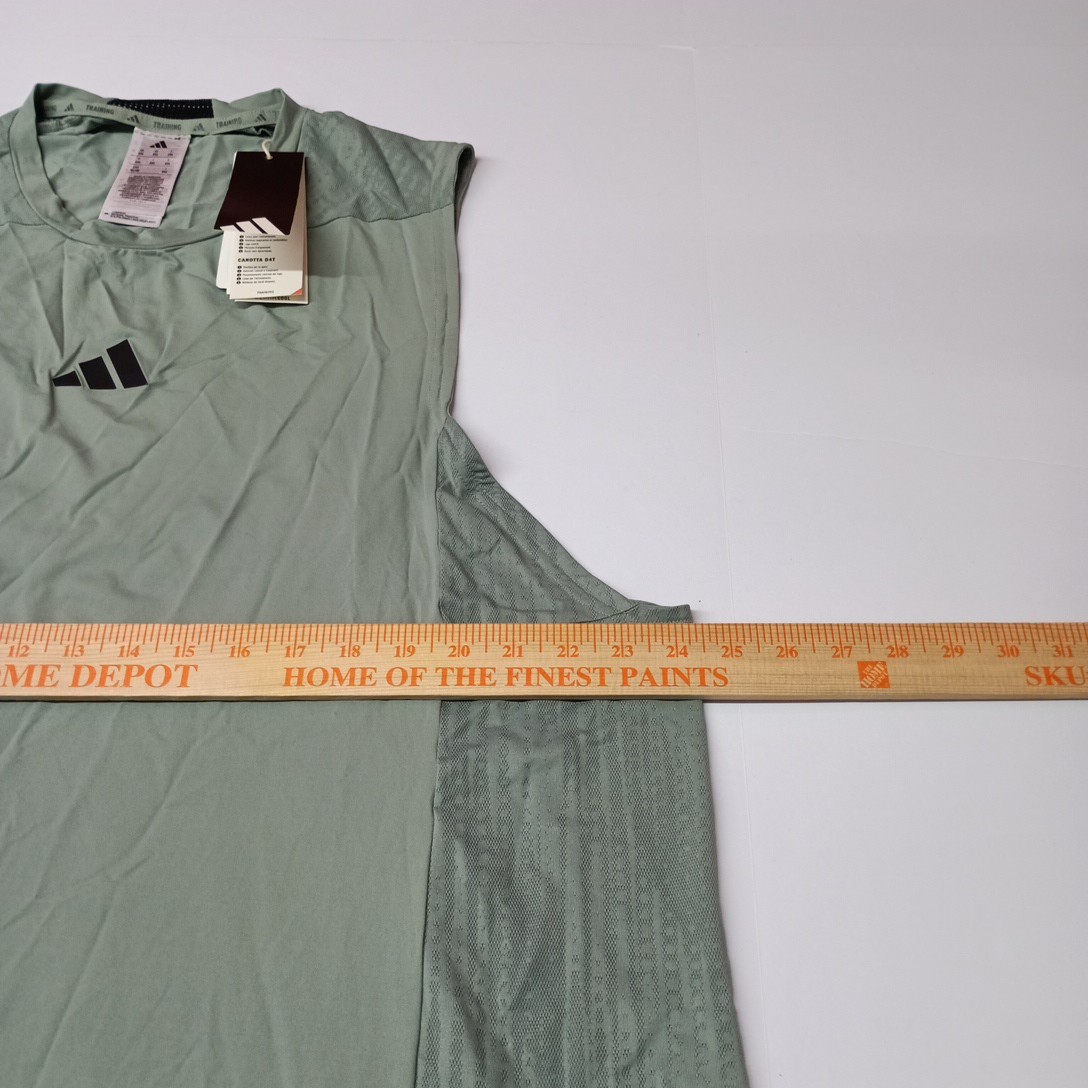 Adidas Men's Size 2XL XXL D4T Training Tank Top Sleeveless Shirt Silver Green thumbnail 5