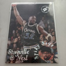 Topps 1995-96 Stadium Club Shaquille O'Neal Spike Says SS9 Orlando Magic Insert