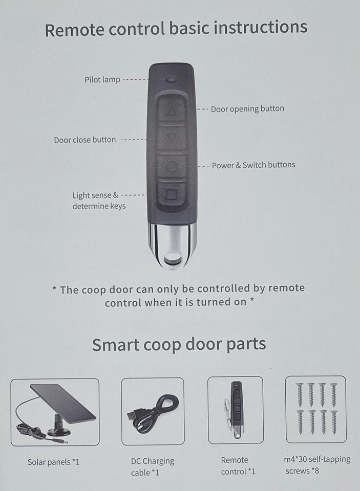 Puerta automática inteligente para gallinero puerta remota para gallinero con panel solar Foto 2 de 4